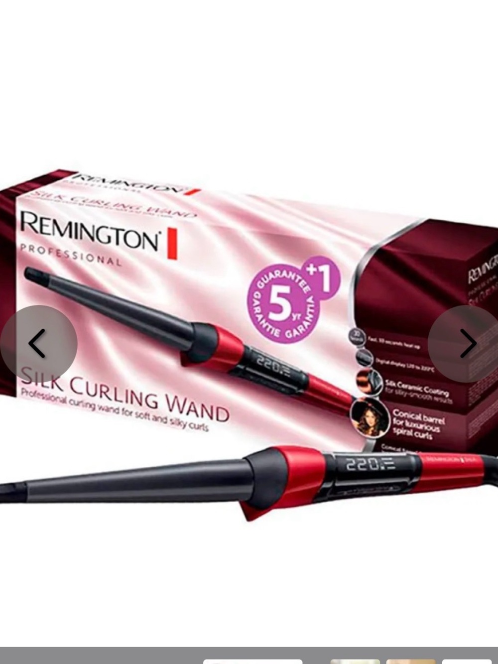 Remington Red and Black Tapered Curling Wand